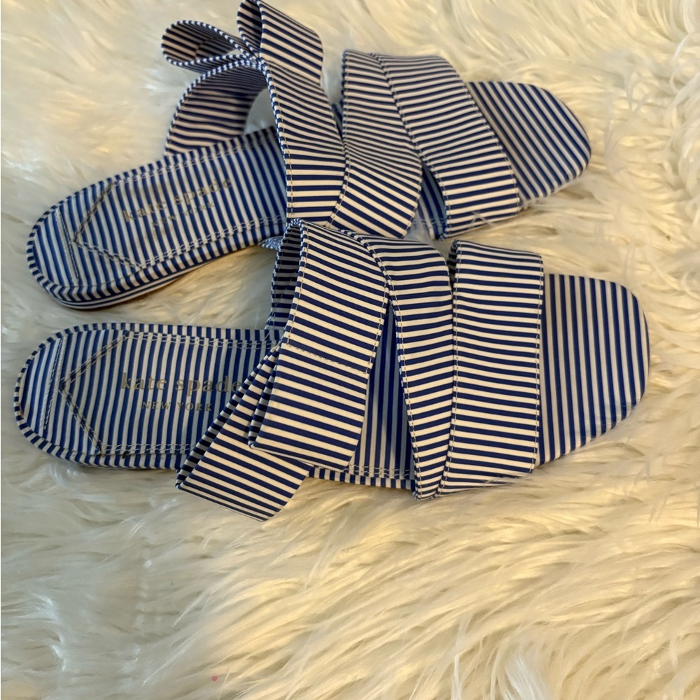 Kate Spade New York Bianca slide sandals in a blue and white striped size 8.5 - Picture 5 of 8